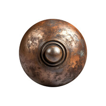 Old Metal Door Handle Or Rusty Knob Isolated On Transparent And White Background