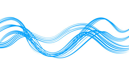 Wall Mural - Abstract Blue Wave Line Flow Curve Wavy Element Vector Sound Audio Volume Swirl Water Decoration Presentation Templates Motion Movement Energy Dynamic Business Technology Futuristic Editable Stroke