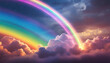 Iridescent Skies: Neon Rainbow In The Clouds