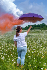 Poster - Girl in a chamomile field