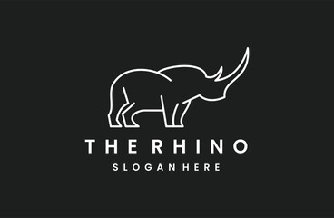 Wall Mural - rhino logo template, animal design vector template