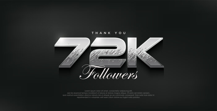 Silver modern design for a thank you 72k followers.