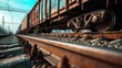 Close Up of Train on Train Track