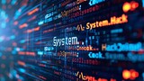 Fototapeta Konie - Technology computer network cyber crime  security hacker virus programming abstract binary codes and symbols digital background. Generative AI