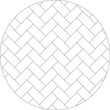 Ajiro pattern round shape with frame