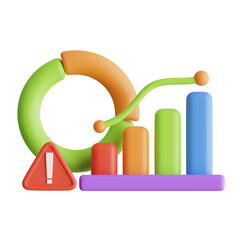 Aufkleber - 3D Analytics Model Driving Business Decisions with Data. 3d illustration, 3d element, 3d rendering. 3d visualization isolated on a transparent background