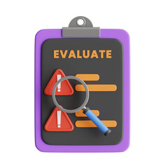 Poster - 3D Evaluate Model Assessing Business Performance. 3d illustration, 3d element, 3d rendering. 3d visualization isolated on a transparent background