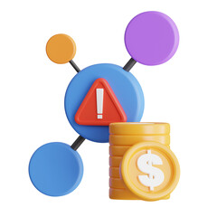 Aufkleber - 3D Diagram Model Enhancing Business Communication. 3d illustration, 3d element, 3d rendering. 3d visualization isolated on a transparent background