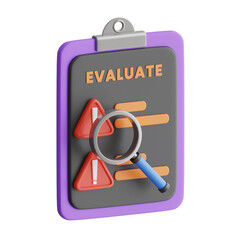 Poster - 3D Evaluate Model Assessing Business Performance. 3d illustration, 3d element, 3d rendering. 3d visualization isolated on a transparent background