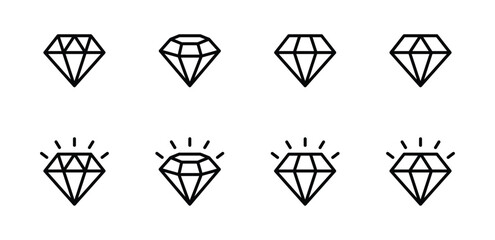 Wall Mural - diamonds icon set. diamond collection icon vector illustration 