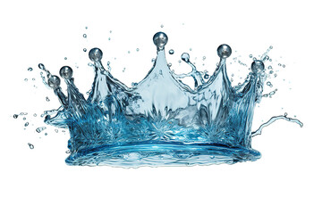 water splash-like crown shape. 3D illustration isolated on a Transparent background. Generative AI