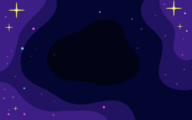 Wall Mural - vector space background . cute flat style template with stars in outer space
