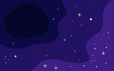 Wall Mural - vector space background . cute flat style template with stars in outer space