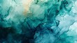 Abstract watercolor paint background by deep teal color silver and green with liquid fluid texture for backdrop.