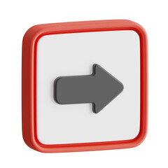 Aufkleber - 3D Right Arrow Sign Model Making Right Turns Safely. 3d illustration, 3d element, 3d rendering. 3d visualization isolated on a transparent background