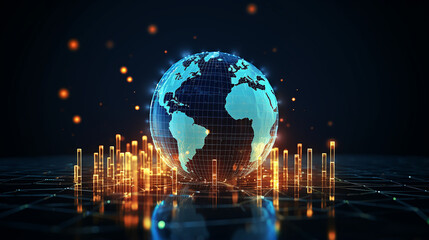 global stock market concept. technological graph chart
