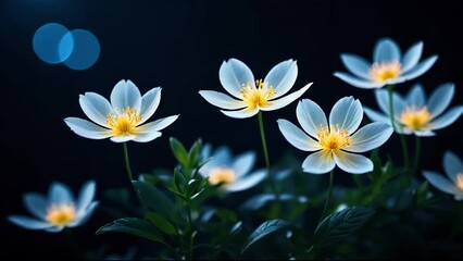 Canvas Print - Beautiful Ethereal Flowers at Night