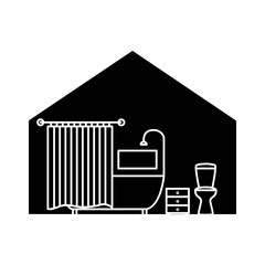 Poster - house bathtub icon logo vector image