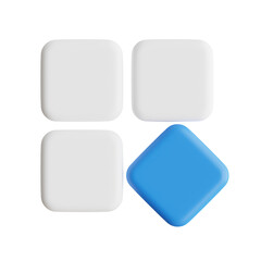 Aufkleber - 3D App Menu Model Exploring Options and  Accessing Functions. 3d illustration, 3d element, 3d rendering. 3d visualization isolated on a transparent background