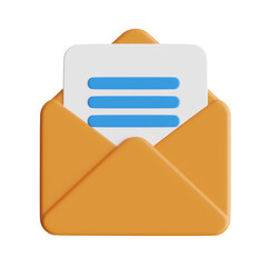 Aufkleber - 3D Email Model Accessing Your Digital Correspondence with Ease. 3d illustration, 3d element, 3d rendering. 3d visualization isolated on a transparent background