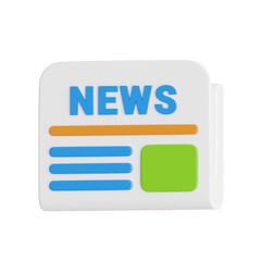 Aufkleber - 3D News Model Staying Informed. 3d illustration, 3d element, 3d rendering. 3d visualization isolated on a transparent background
