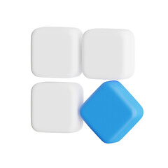 Aufkleber - 3D App Menu Model Exploring Options and  Accessing Functions. 3d illustration, 3d element, 3d rendering. 3d visualization isolated on a transparent background