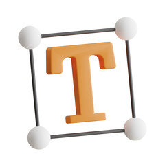 Aufkleber - 3D Text Model Transforming Words into Captivating Visuals. 3d illustration, 3d element, 3d rendering. 3d visualization isolated on a transparent background