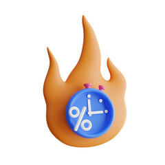 Poster - 3D Discount Timing Model Maximizing Savings Through Strategic Timing. 3d illustration, 3d element, 3d rendering. 3d visualization isolated on a transparent background