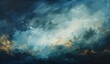 Bright aquarelle painted lightning night sky and thunder storm. Created with Ai