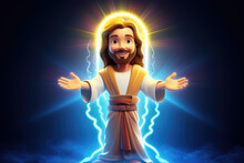 3d Jesus Glowing Cartoon Characters