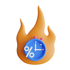 Poster - 3D Discount Timing Model Maximizing Savings Through Strategic Timing. 3d illustration, 3d element, 3d rendering. 3d visualization isolated on a transparent background