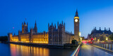 Fototapeta Big Ben - British Houses of Parliament with Big Ben and Westminster bridge just after sunset.
