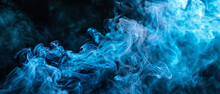 Abstract Blue Smoke On Black   Background