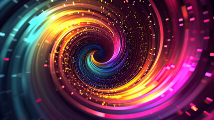 Abstract digital particles and bokeh effect. Futuristic background.