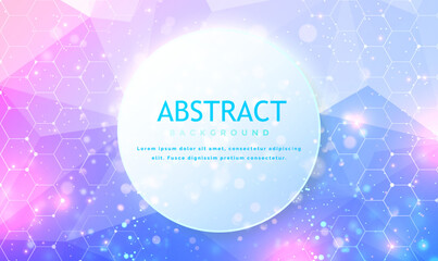 Poster - healthcare and medical science background with hexagons, lines and dots. genetic research. chemical 