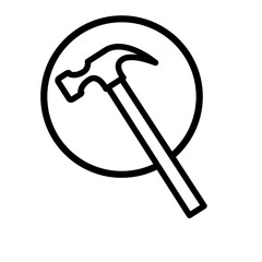 Sticker - hammer line icon logo vector image