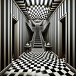 Optical illusion pattern interior