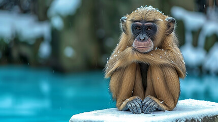 Wall Mural - close up of a macaque