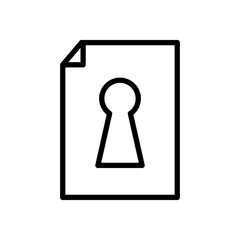 Sticker - paper lock line icon logo vector