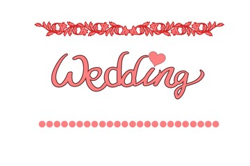 Poster - wedding hand lettering isolation on a white background.