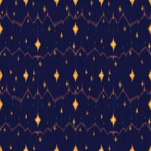 Beautiful Ethnic Ikat Abstract Indigo Blue Indian. The Seamless Indigo, Yellow And Red Pattern In Tribal.