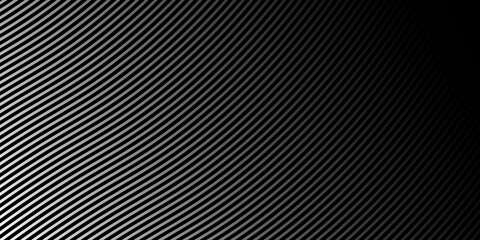 Poster - Diagonal lines halftone effect. Abstract black and white background with curve lines and waves.