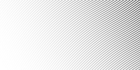 Poster - Diagonal lines halftone effect. Abstract black and white background with curve lines and waves.