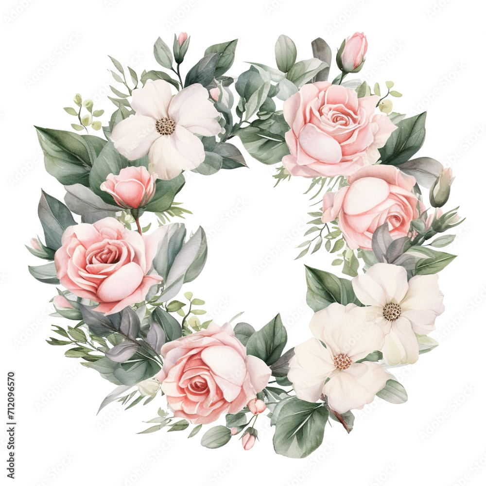 Watercolor Pink Flowers Clipart. Pink Roses PNG, Floral Bouquets ...