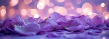 Purple Petals And Soft Lights Bedroom Romance. Valentine Day