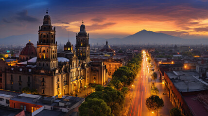 Mexico City Spanish Colonial Cathedral A majestic