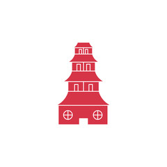 Sticker - pagoda icon logo vector image