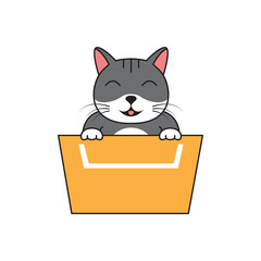 Sticker - cat head logo design icon vector