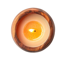 Wall Mural - Wooden candle isolated on transaprent background, top view