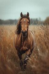 Poster - A wild horse running free across an open field, symbolizing unrestrained passion and freedom